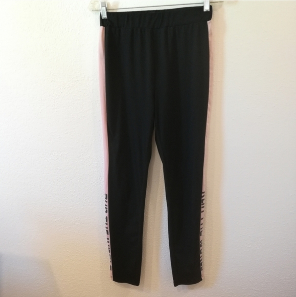 Pants - SOLD SHEIN Pink Black Run The World Colorblock Yoga Pants Size M